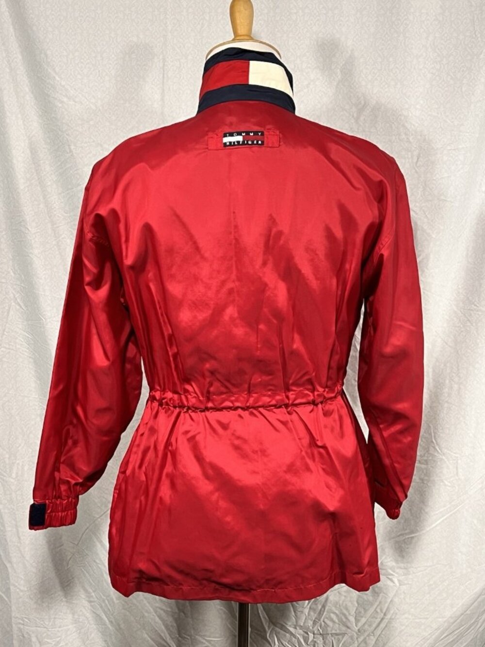 Vintage Tommy Hilfiger Red Jacket Womens Small Colorblock Lined 90s - Picture 5 of 13